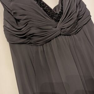 David's Bridal Strapless Gray Gown